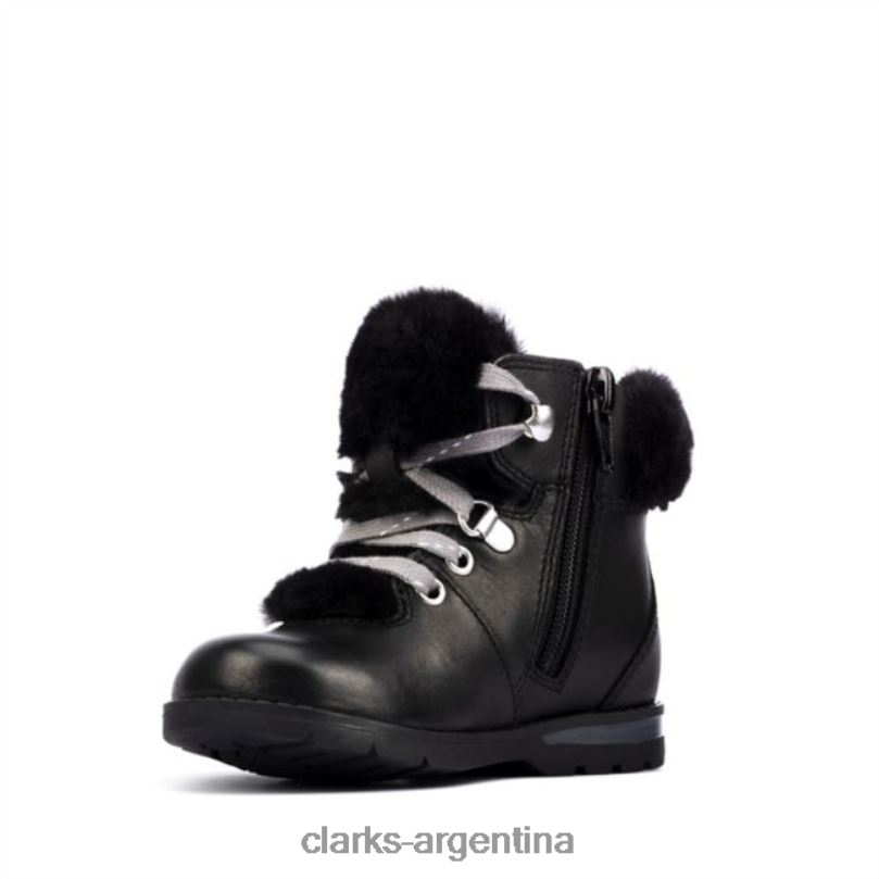 Clarks unisexo 2FZPZ5801 Clarks Dabi Hiker de cuero negro para niños pequeños de cuero negro cuero negro