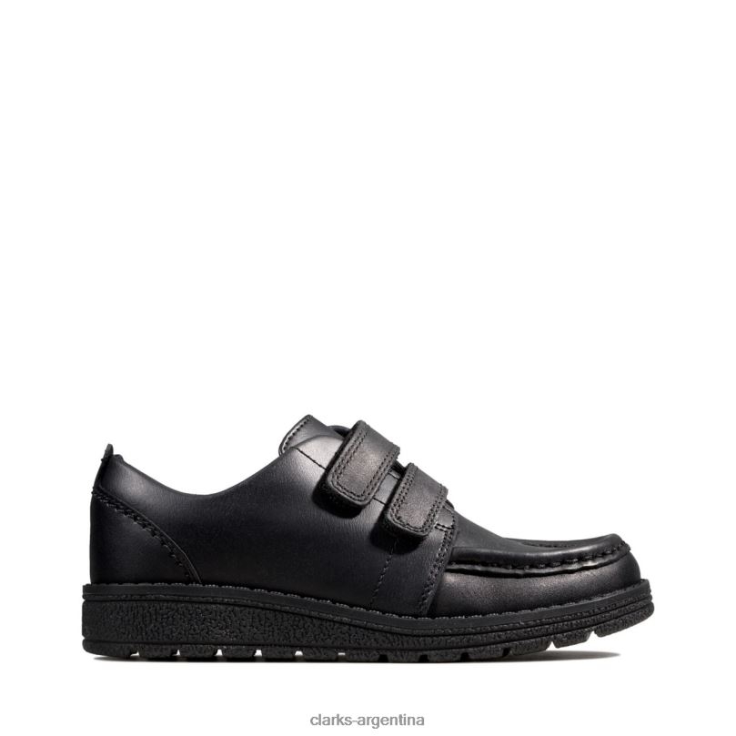Clarks unisexo 2FZPZ5859 cuero negro clarks mendip cuero negro brillante niño cuero negro