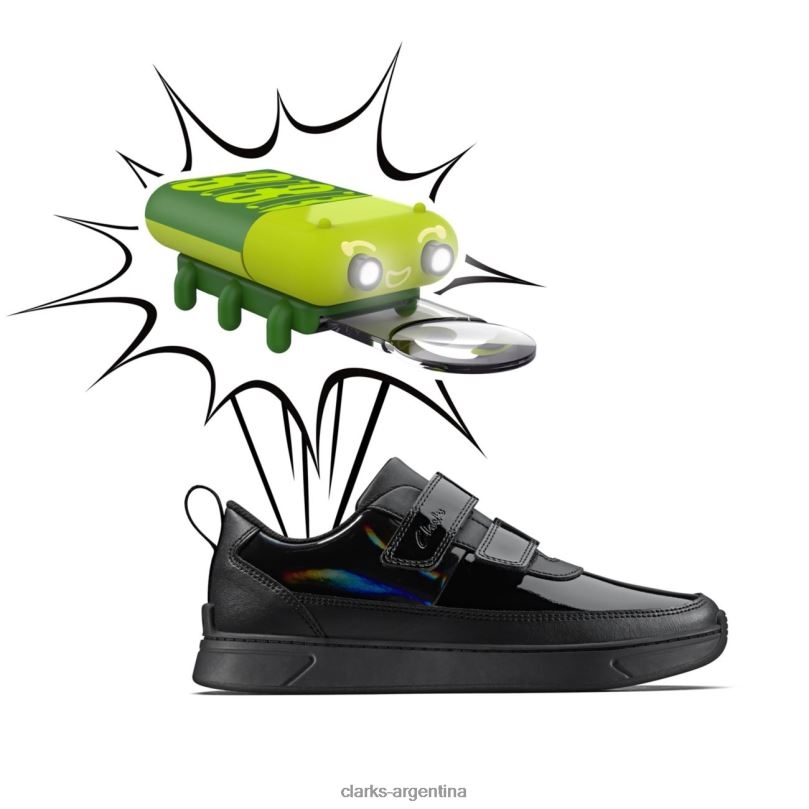 Clarks unisexo 2FZPZ5889 clarks charol negro vibrante g low niño charol negro charol negro
