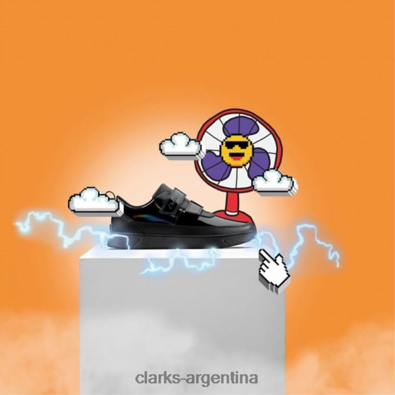 Clarks unisexo 2FZPZ5889 clarks charol negro vibrante g low niño charol negro charol negro