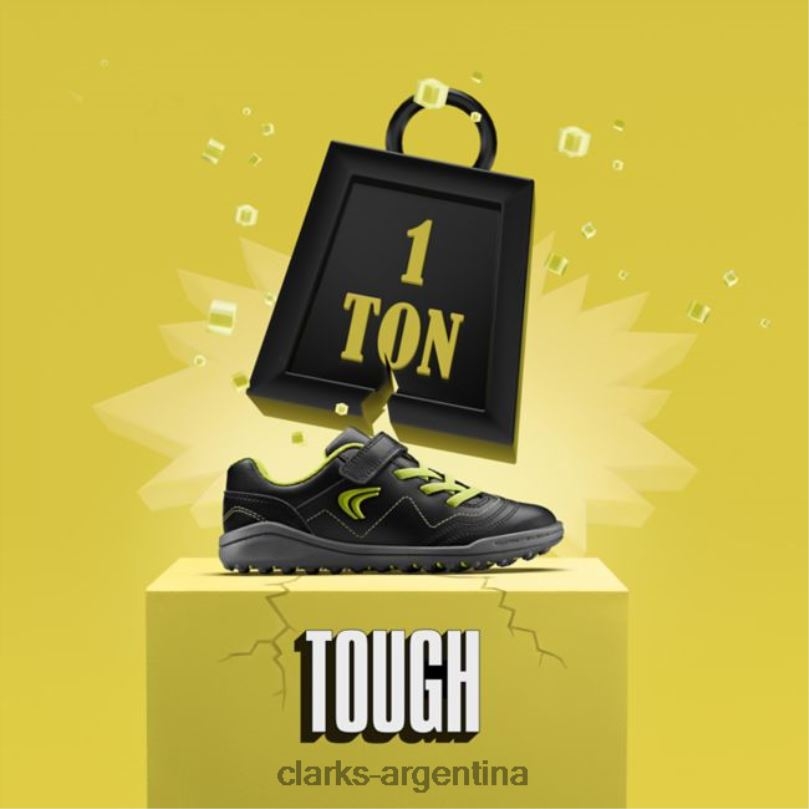 Clarks unisexo 2FZPZ5956 Black Award Fly Kid Black Clarks negro