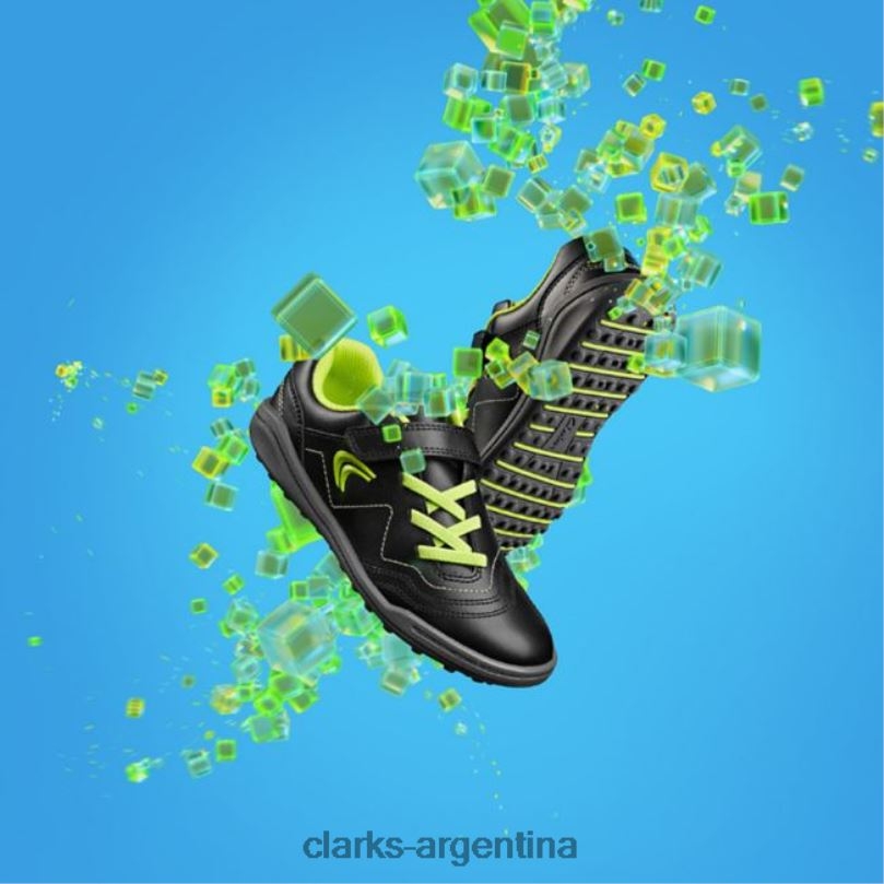 Clarks unisexo 2FZPZ5956 Black Award Fly Kid Black Clarks negro