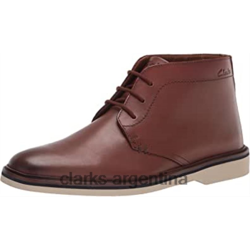 Clarks hombres 2FZPZ1538 Botas clarks malwood mid chukka de cuero color canela oscuro para hombre