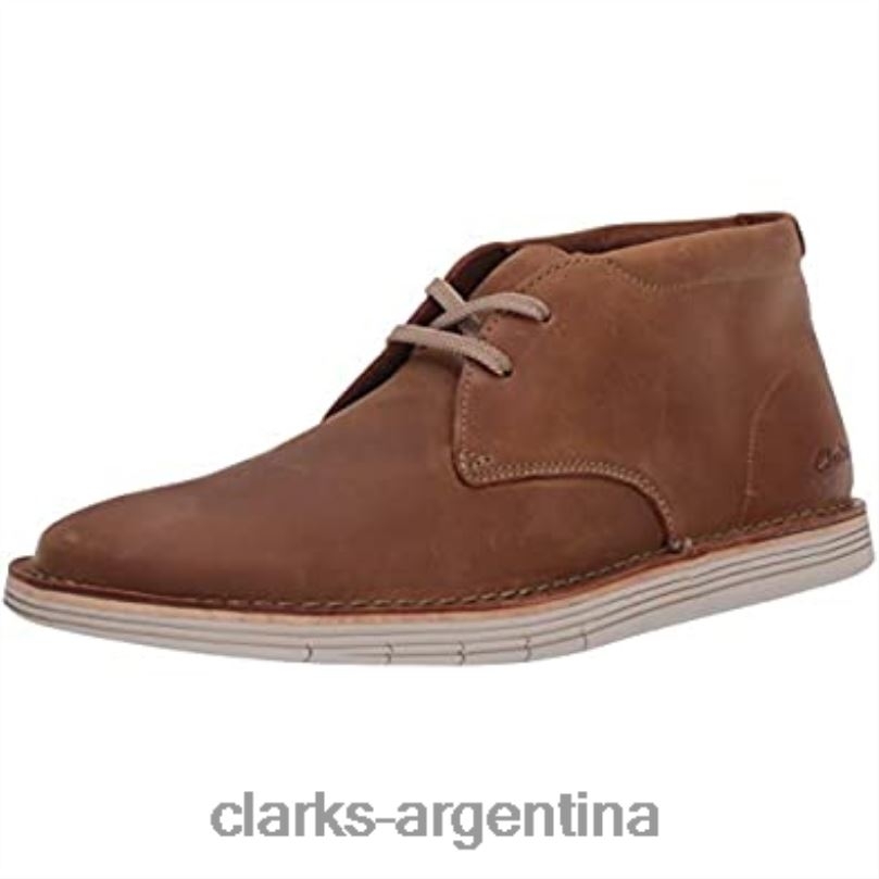 Clarks hombres 2FZPZ2151 botas chukka forge stride para hombre clarks cuero tostado cuero marrón