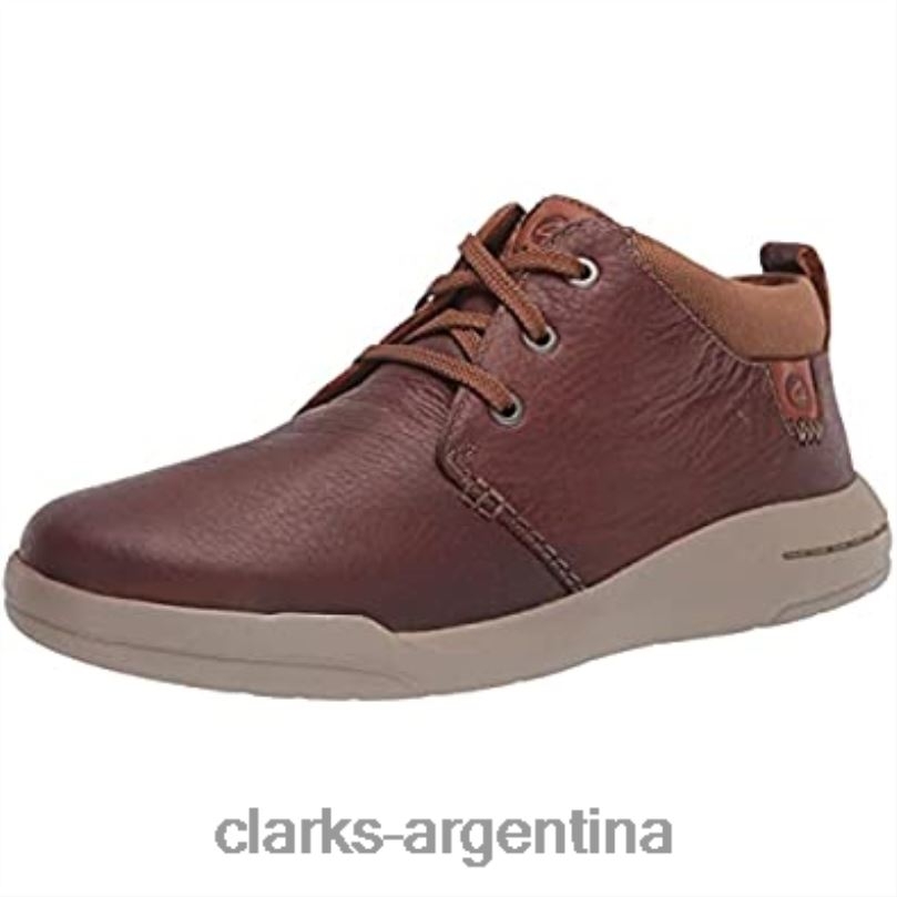Clarks hombres 2FZPZ2897 Botas chukka de caña media Driftway de cuero color tostado oscuro de Clarks para hombre cuero bronceado oscuro