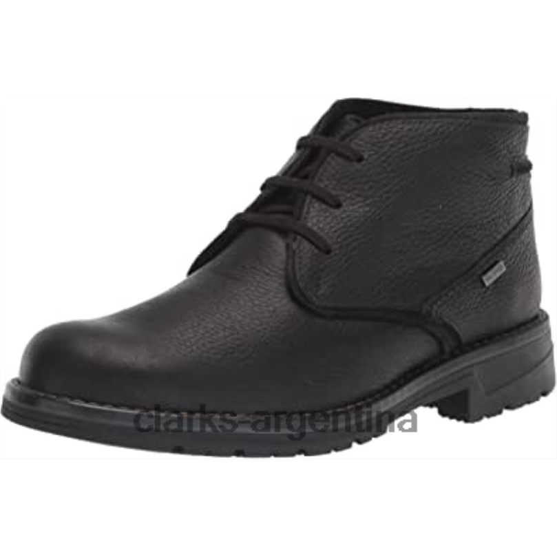 Clarks hombres 2FZPZ818 Botas chukka impermeables morris lace de clarks para hombre de cuero negro