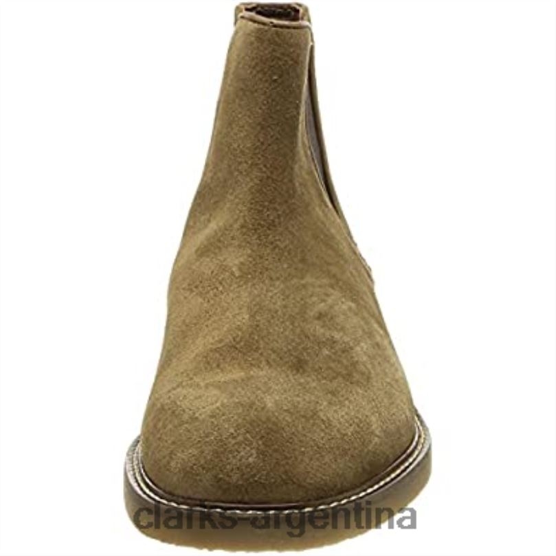 Clarks hombres 2FZPZ2387 Bota Chelsea Clarks Jaxen de ante color topo para hombre gamuza color topo