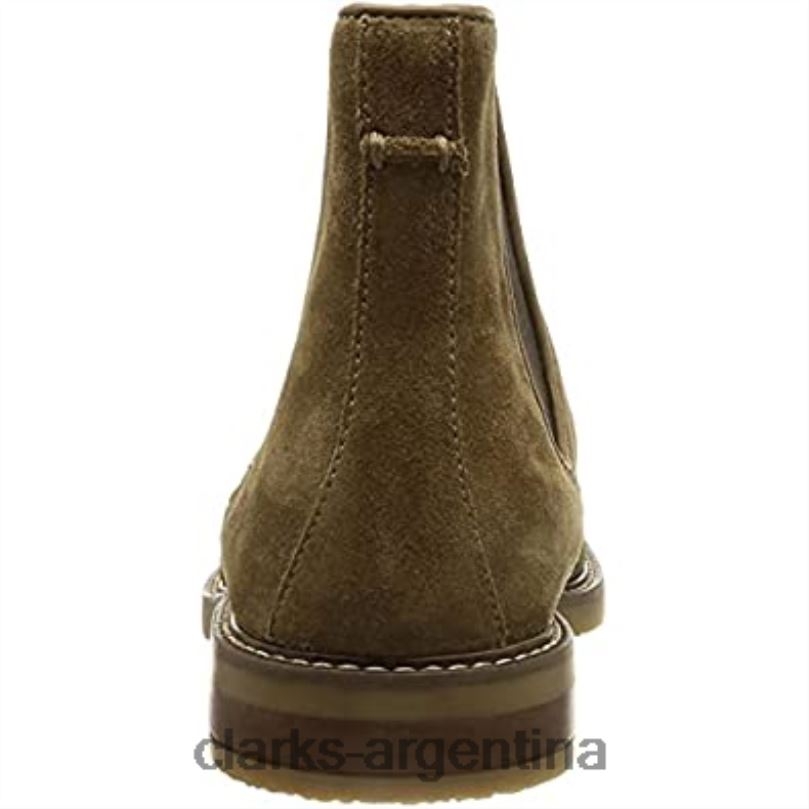Clarks hombres 2FZPZ2387 Bota Chelsea Clarks Jaxen de ante color topo para hombre gamuza color topo