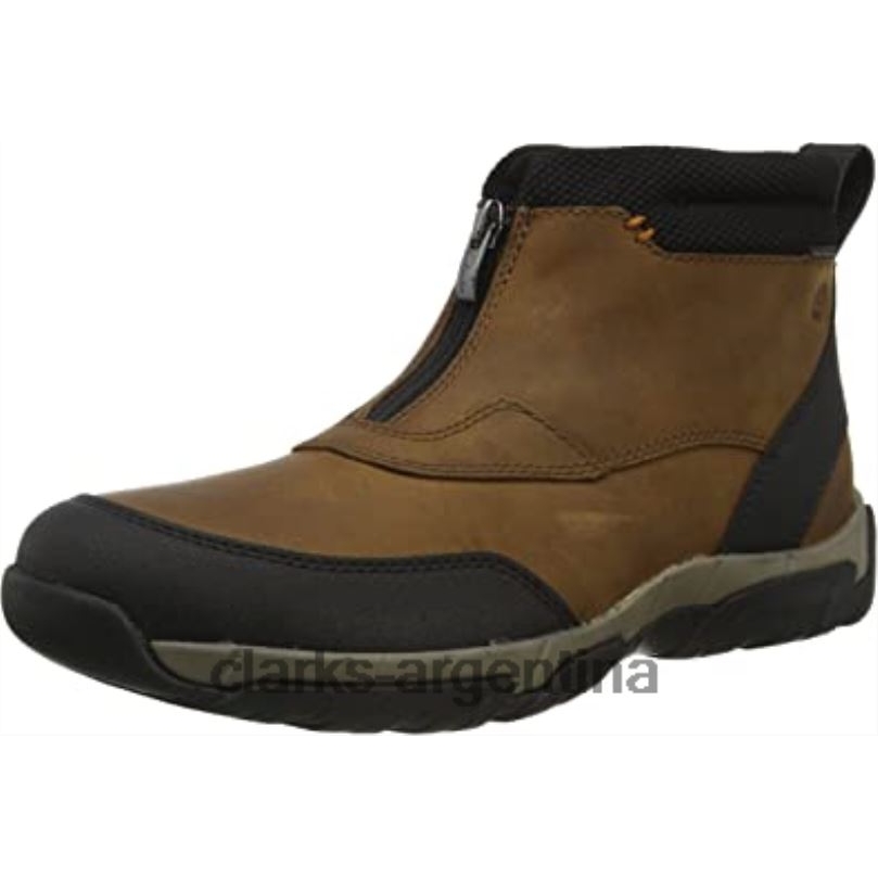 Clarks hombres 2FZPZ2774 botas chelsea grove zip ii para hombre de cuero marrón oscuro clarks cuero marrón oscuro