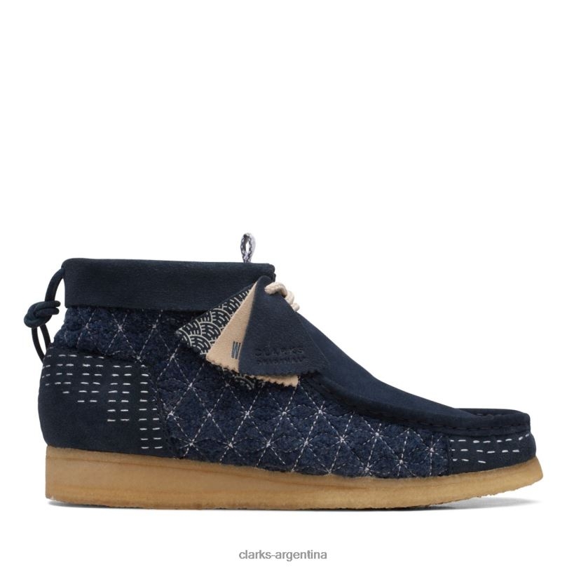 Clarks hombres 2FZPZ5683 bota clarks wallabee sashiko azul marino sashiko azul marino