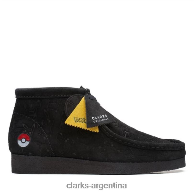 Clarks hombres 2FZPZ5704 Bota clarks wallabee negra con relieve negro con relieve negro en relieve