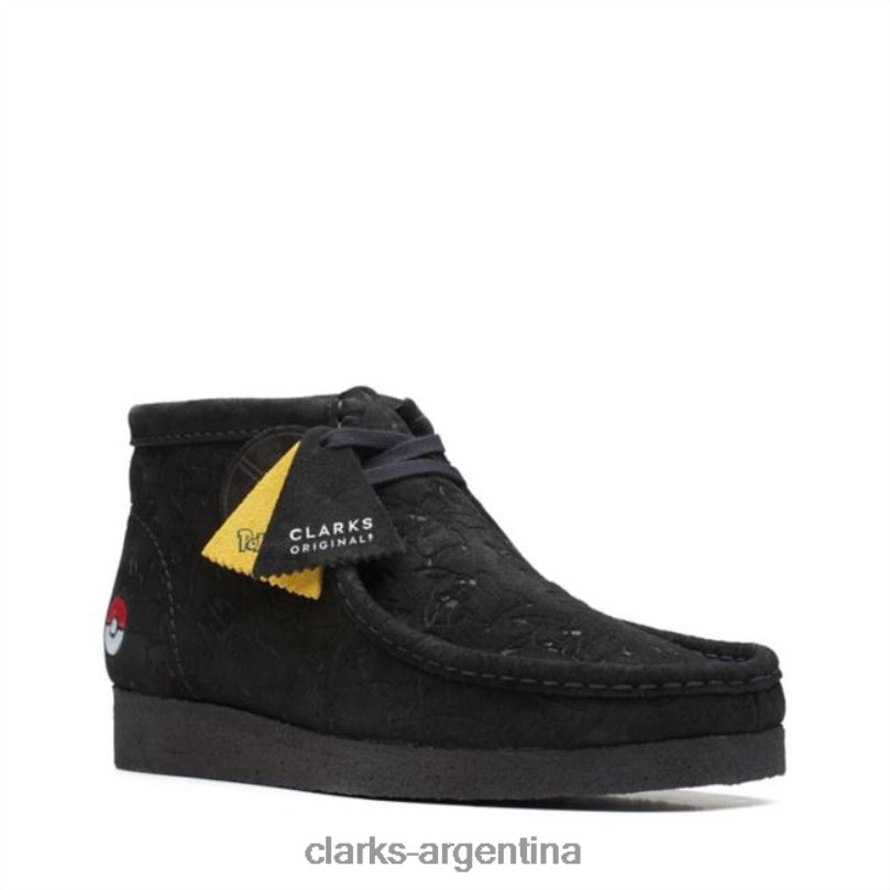 Clarks hombres 2FZPZ5704 Bota clarks wallabee negra con relieve negro con relieve negro en relieve