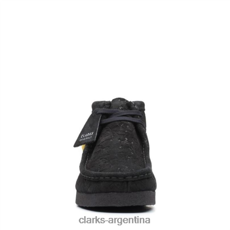 Clarks hombres 2FZPZ5704 Bota clarks wallabee negra con relieve negro con relieve negro en relieve
