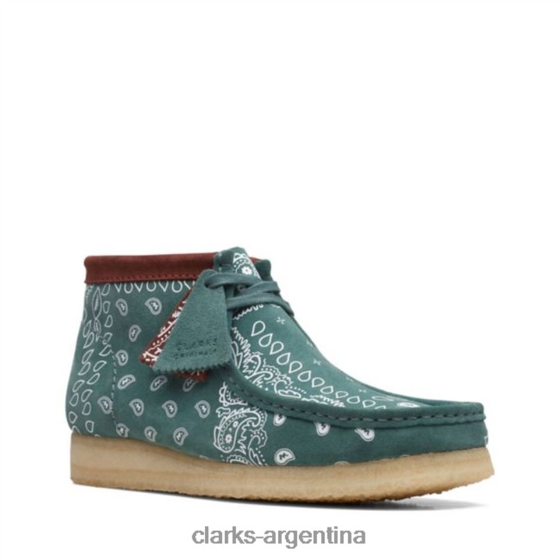 Clarks hombres 2FZPZ6627 Bota clarks wallabee verde paisley paisley verde