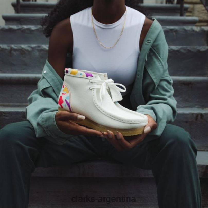 Clarks hombres 2FZPZ6773 Bota wallabee combi blanca clarks combi blanca combinación blanca