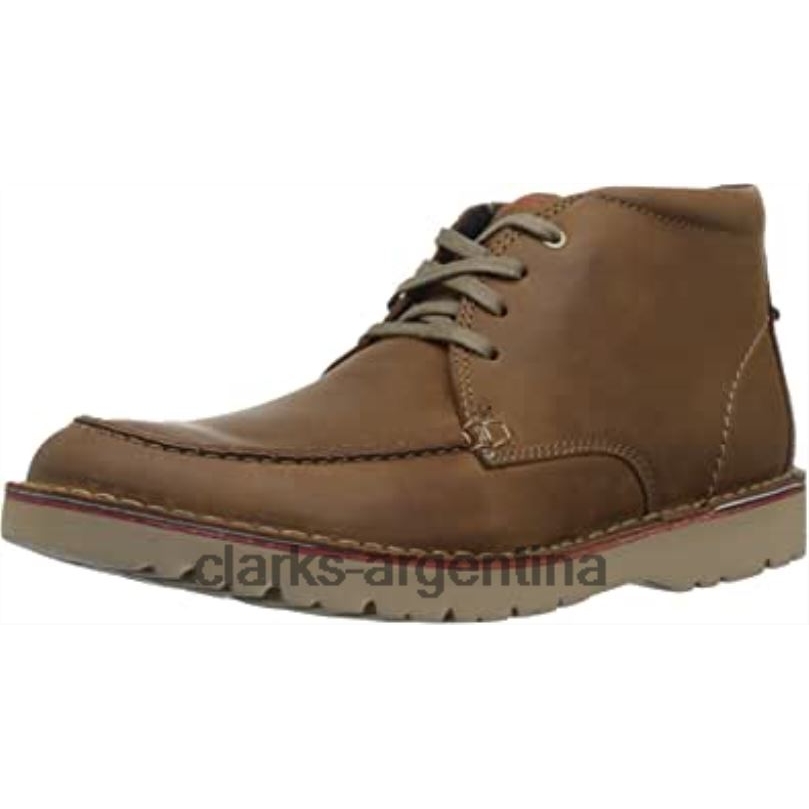 Clarks hombres 2FZPZ1403 Botín clarks vargo rise de cuero color canela oscuro para hombre