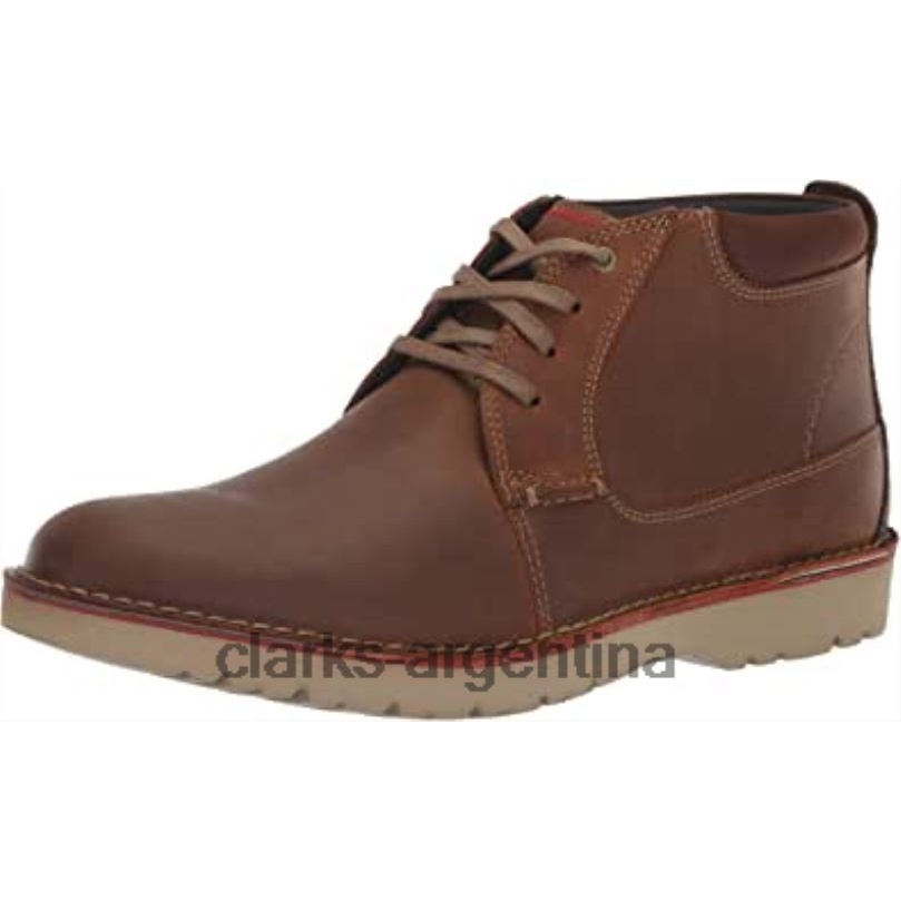 Clarks hombres 2FZPZ1964 Botín medio vargo de cuero tostado oscuro para hombre clarks cuero bronceado oscuro