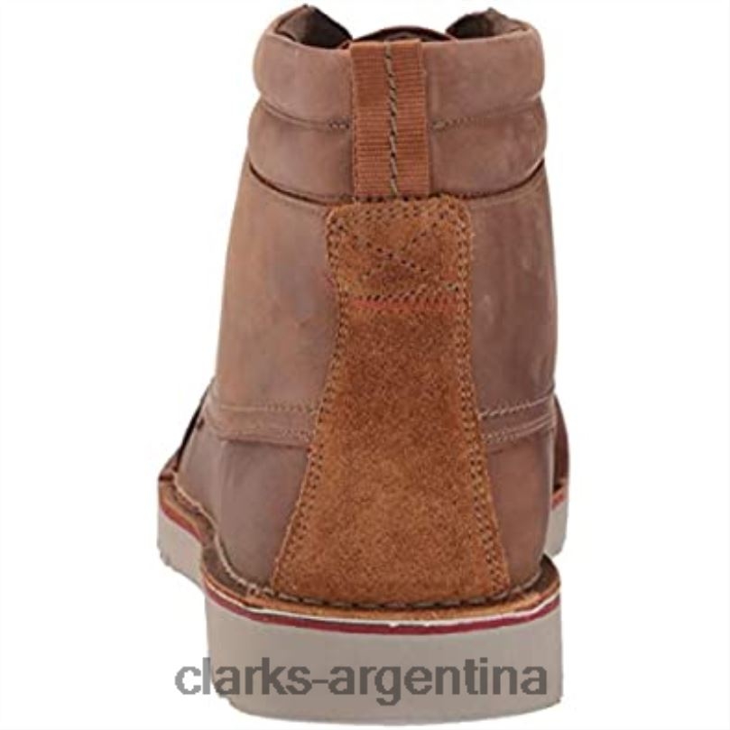 Clarks hombres 2FZPZ2486 botín vargo moc-marrón de cuero caído-11w para hombre clarks de cuero encerado cuero de cera de abejas