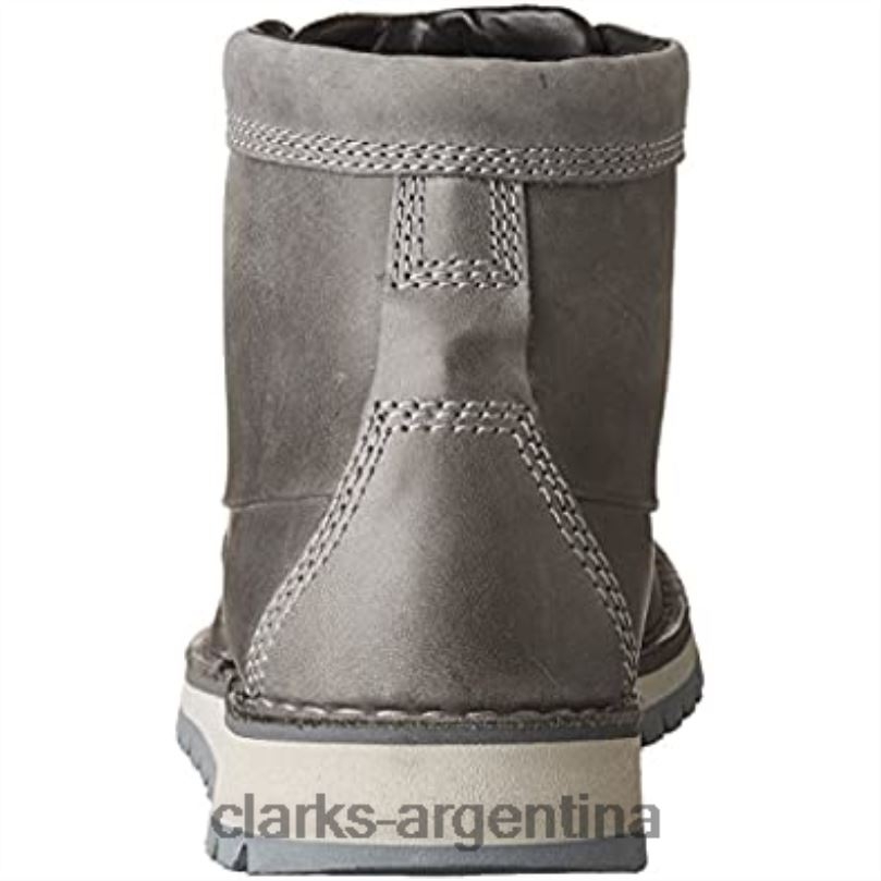 Clarks hombres 2FZPZ2995 Bota baja clarks varby top de cuero gris oscuro para hombre cuero gris oscuro