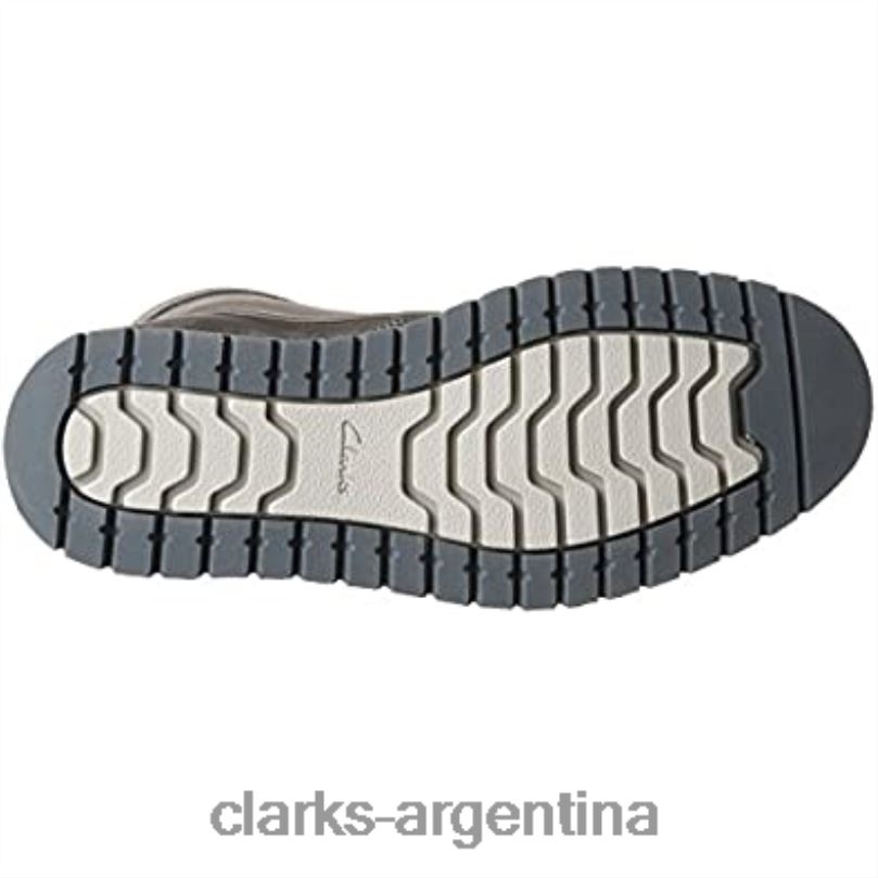 Clarks hombres 2FZPZ2995 Bota baja clarks varby top de cuero gris oscuro para hombre cuero gris oscuro