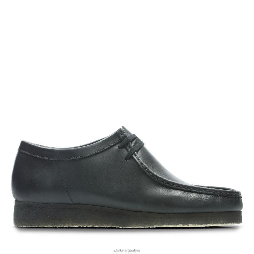 Clarks hombres 2FZPZ3513 clarks wallabee de cuero negro cuero negro