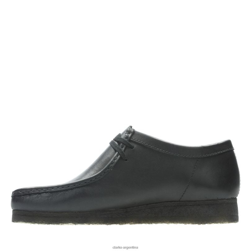 Clarks hombres 2FZPZ3513 clarks wallabee de cuero negro cuero negro