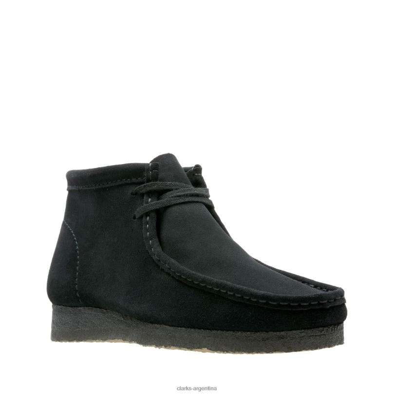 Clarks hombres 2FZPZ3572 botas clarks wallabee de ante negro ante negro
