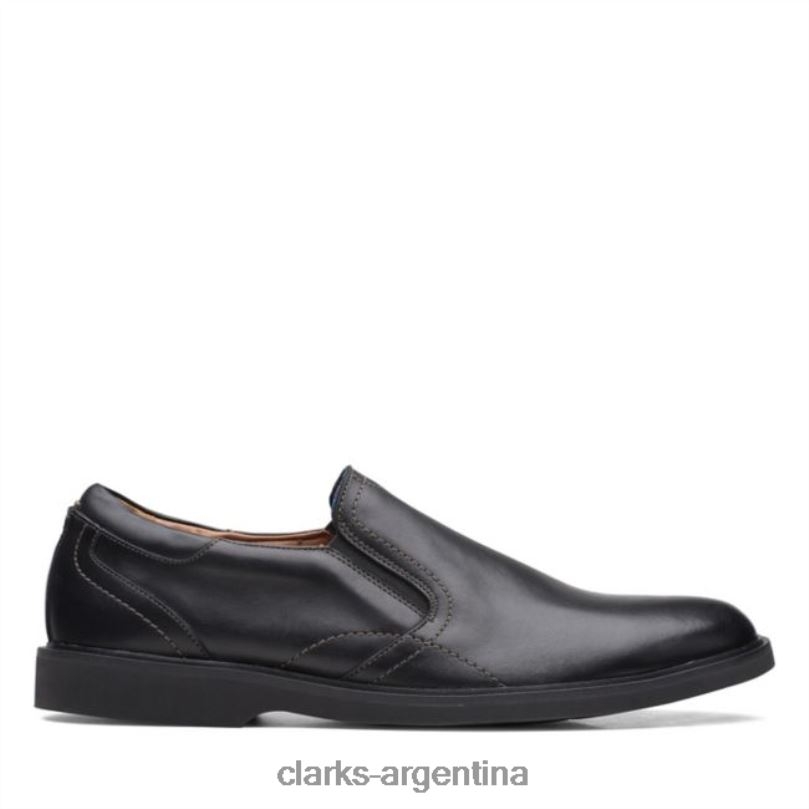 Clarks hombres 2FZPZ6843 cuero negro clarks malwood cuero negro fácil cuero negro