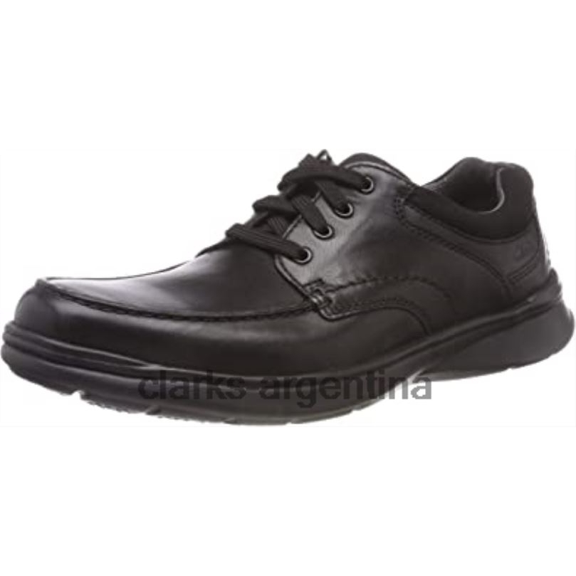 Clarks hombres 2FZPZ2855 cotrell edge zapatos casuales de cuero con cordones para hombre clarks negro negro negro liso