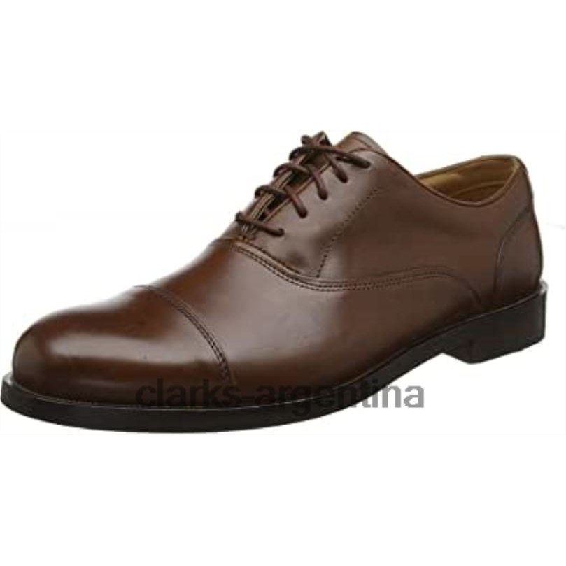 Clarks hombres 2FZPZ1836 Derbys Clarks Coling Boss de cuero marrón británico para hombre cuero marrón tostado británico