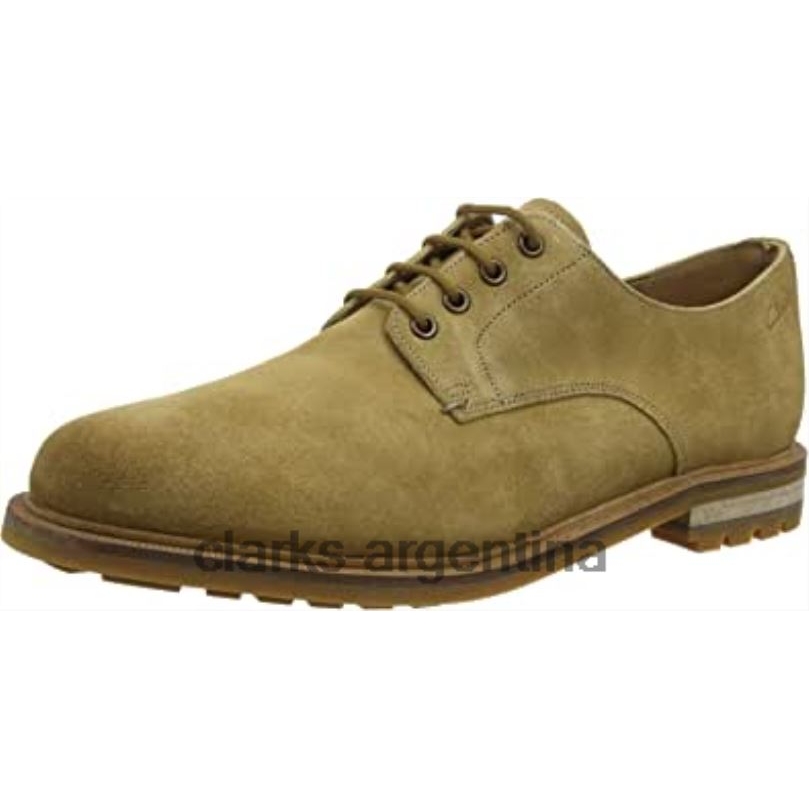 Clarks hombres 2FZPZ2298 zapatos clarks foxwell hall derbys para hombre beige ante arena oscuro ante arena oscuro gamuza beige arena oscura