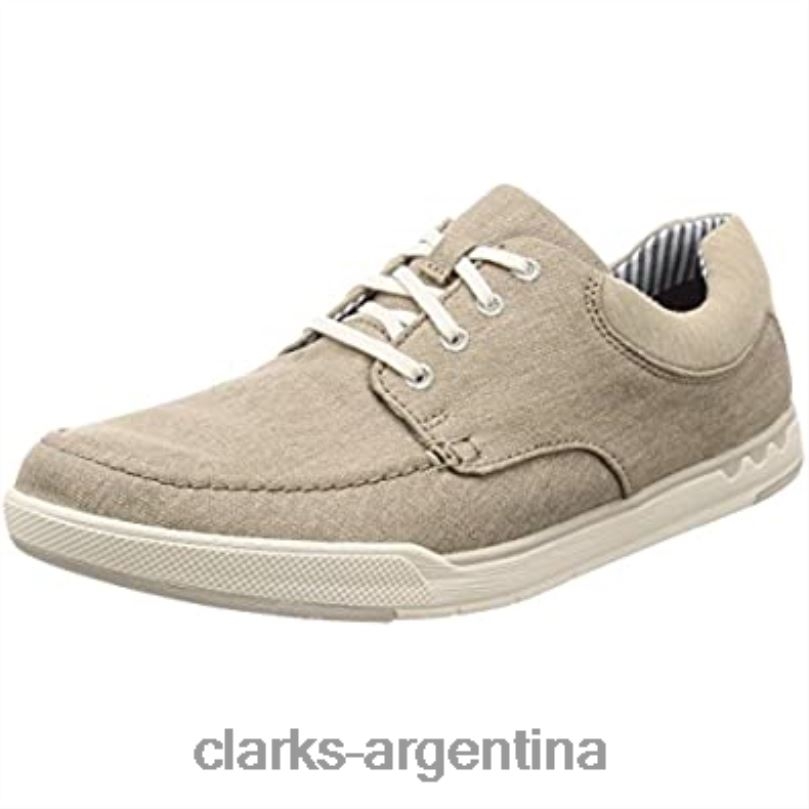 Clarks hombres 2FZPZ2439 zapatos derbys de encaje step isle para hombre clarks beige sand canvas lona beige arena