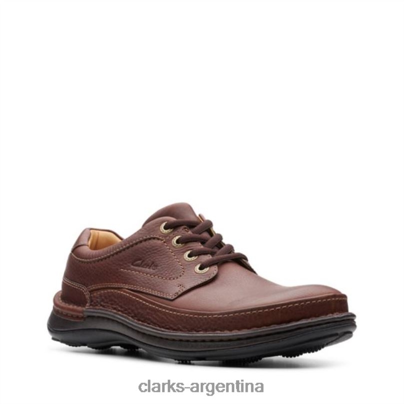 Clarks hombres 2FZPZ5492 caoba ny cuero naturaleza tres clarks de cuero caoba ny cuero caoba