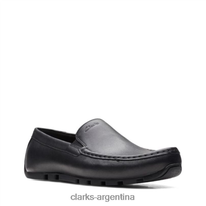 Clarks hombres 2FZPZ5533 oswick cuero negro liso clarks cuero negro cuero negro