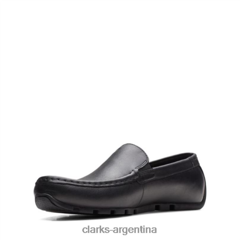 Clarks hombres 2FZPZ5533 oswick cuero negro liso clarks cuero negro cuero negro