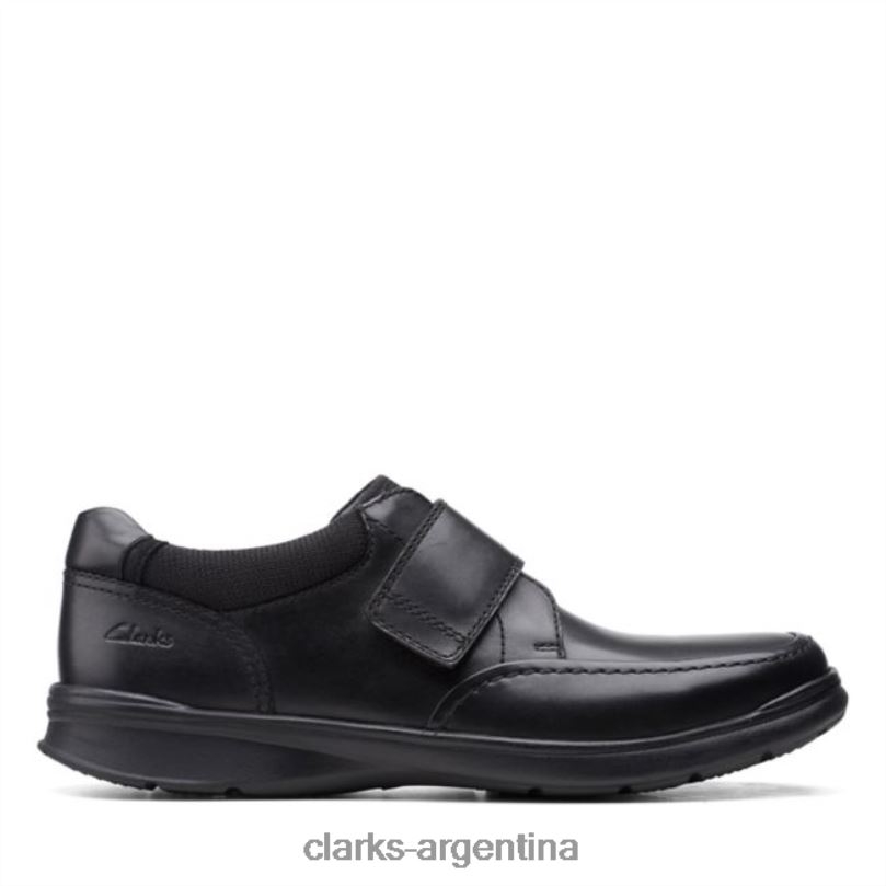 Clarks hombres 2FZPZ5571 correa de cuero liso negro clarks cotrell cuero liso negro cuero liso negro