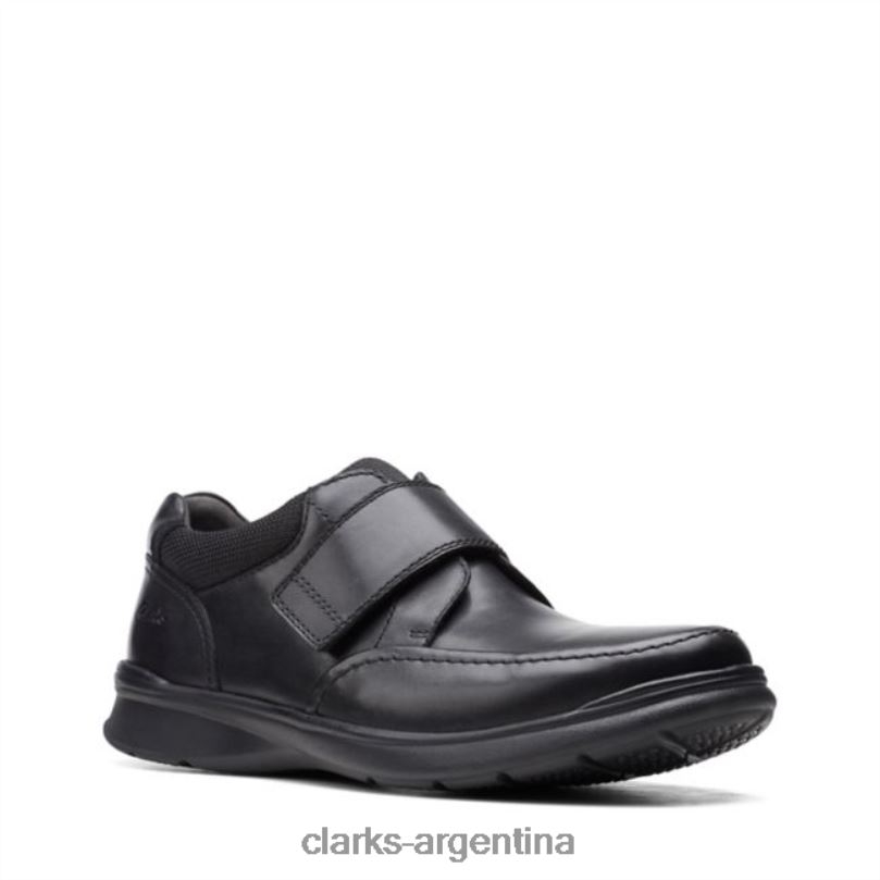 Clarks hombres 2FZPZ5571 correa de cuero liso negro clarks cotrell cuero liso negro cuero liso negro