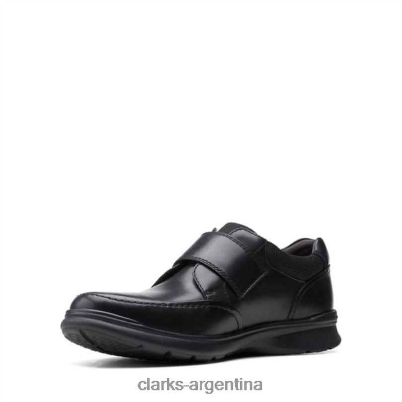 Clarks hombres 2FZPZ5571 correa de cuero liso negro clarks cotrell cuero liso negro cuero liso negro