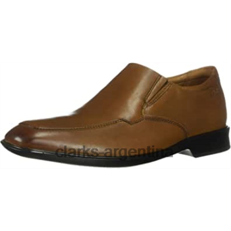 Clarks hombres 2FZPZ1050 Mocasines Clarks Bensley para hombre de piel color canela oscuro cuero bronceado oscuro