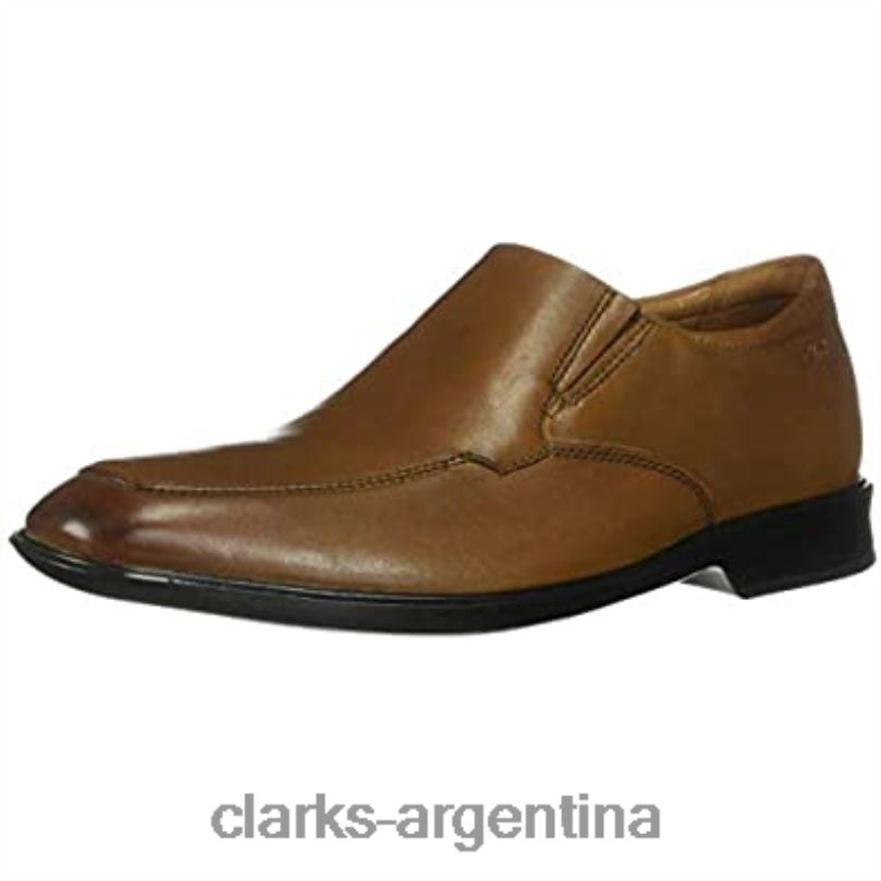 Clarks hombres 2FZPZ1050 Mocasines Clarks Bensley para hombre de piel color canela oscuro cuero bronceado oscuro