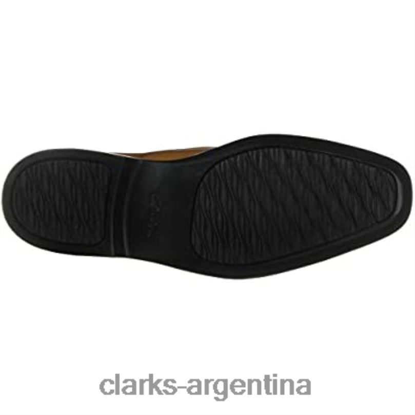 Clarks hombres 2FZPZ1050 Mocasines Clarks Bensley para hombre de piel color canela oscuro cuero bronceado oscuro