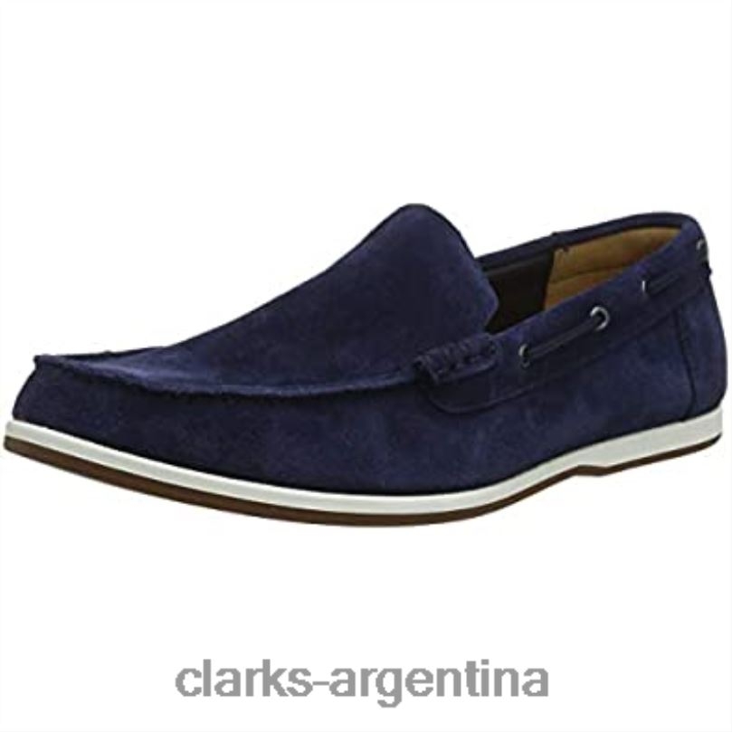 Clarks hombres 2FZPZ1204 mocasines morven sun azul marino para hombre clarks azul marino