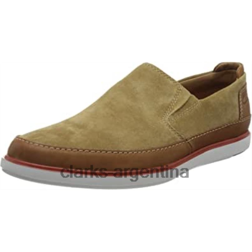 Clarks hombres 2FZPZ1328 Mocasines combinados Clarks Bratton de piel de ante color arena oscuro para hombre0 combi piel ante color arena oscuro