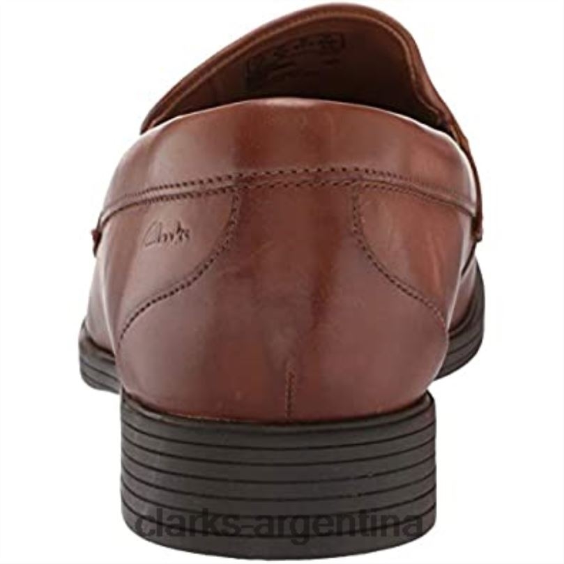 Clarks hombres 2FZPZ1610 Mocasines Clarks Whiddon para hombre de piel color canela oscuro. cuero bronceado oscuro