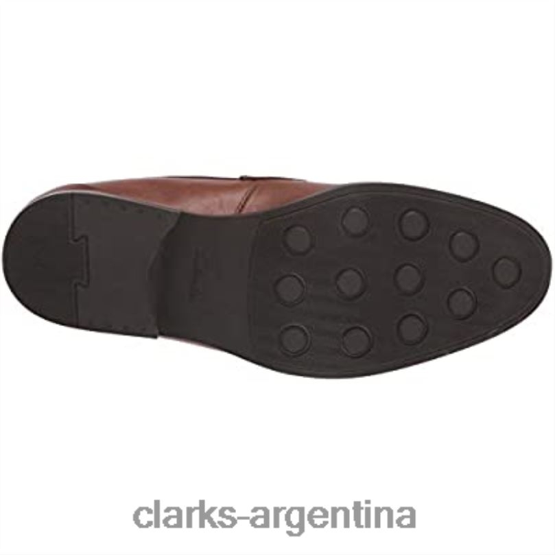 Clarks hombres 2FZPZ1610 Mocasines Clarks Whiddon para hombre de piel color canela oscuro. cuero bronceado oscuro
