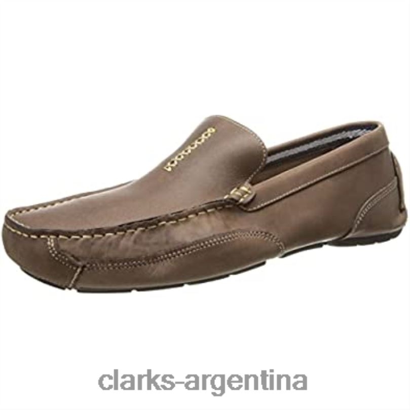 Clarks hombres 2FZPZ2332 Mocasines Circuit Hunt para hombre de cuero aceitoso marrón chocolate Clarks cuero aceitoso marrón chocolate