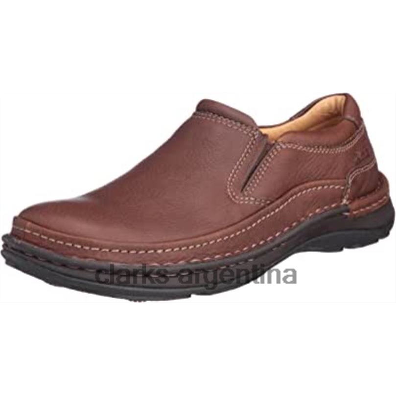 Clarks hombres 2FZPZ2378 Mocasines Clarks Nature Easy para hombre de cuero caoba ny cuero caoba