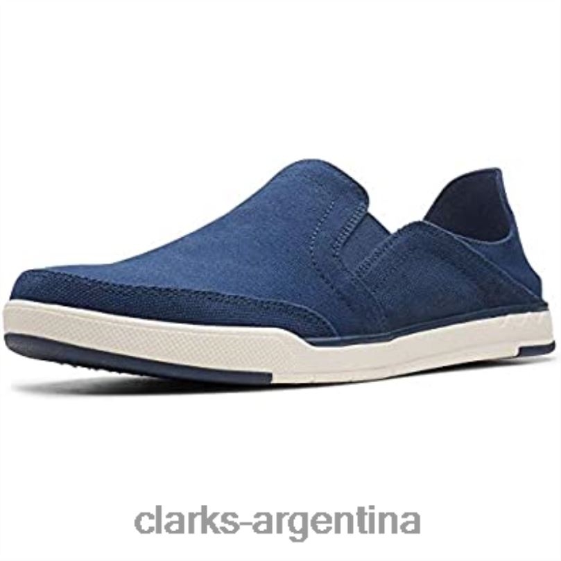 Clarks hombres 2FZPZ867 Mocasines de lona azul marino de clarks step isle row para hombre lona azul marino lona azul marino