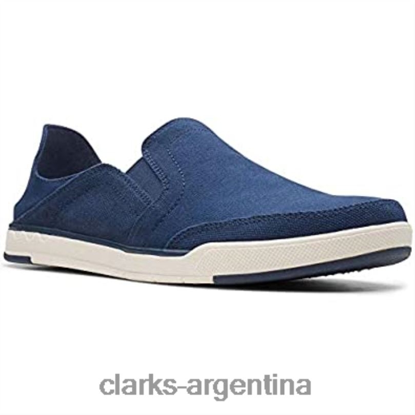 Clarks hombres 2FZPZ867 Mocasines de lona azul marino de clarks step isle row para hombre lona azul marino lona azul marino