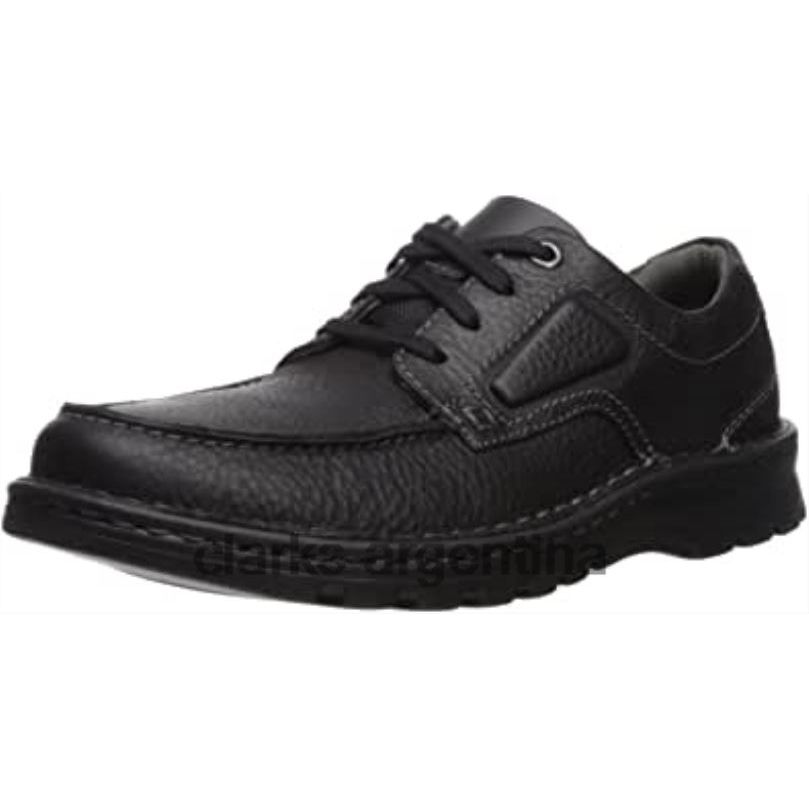 Clarks hombres 2FZPZ921 Mocasines con delantal Vanek de cuero aceitoso negro de Clarks para hombre cuero negro aceitoso